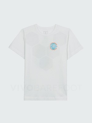 Camiseta Vivobarefoot Finisterre Deporte Hombre Blancas | AR155NN