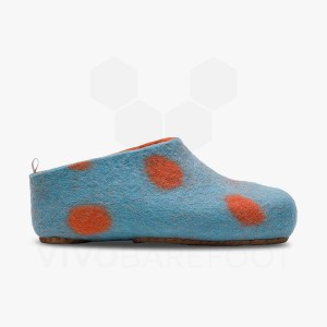 Slipper Vivobarefoot MIM Felt Niños Turquesa Claro Naranjas | AR433VJ